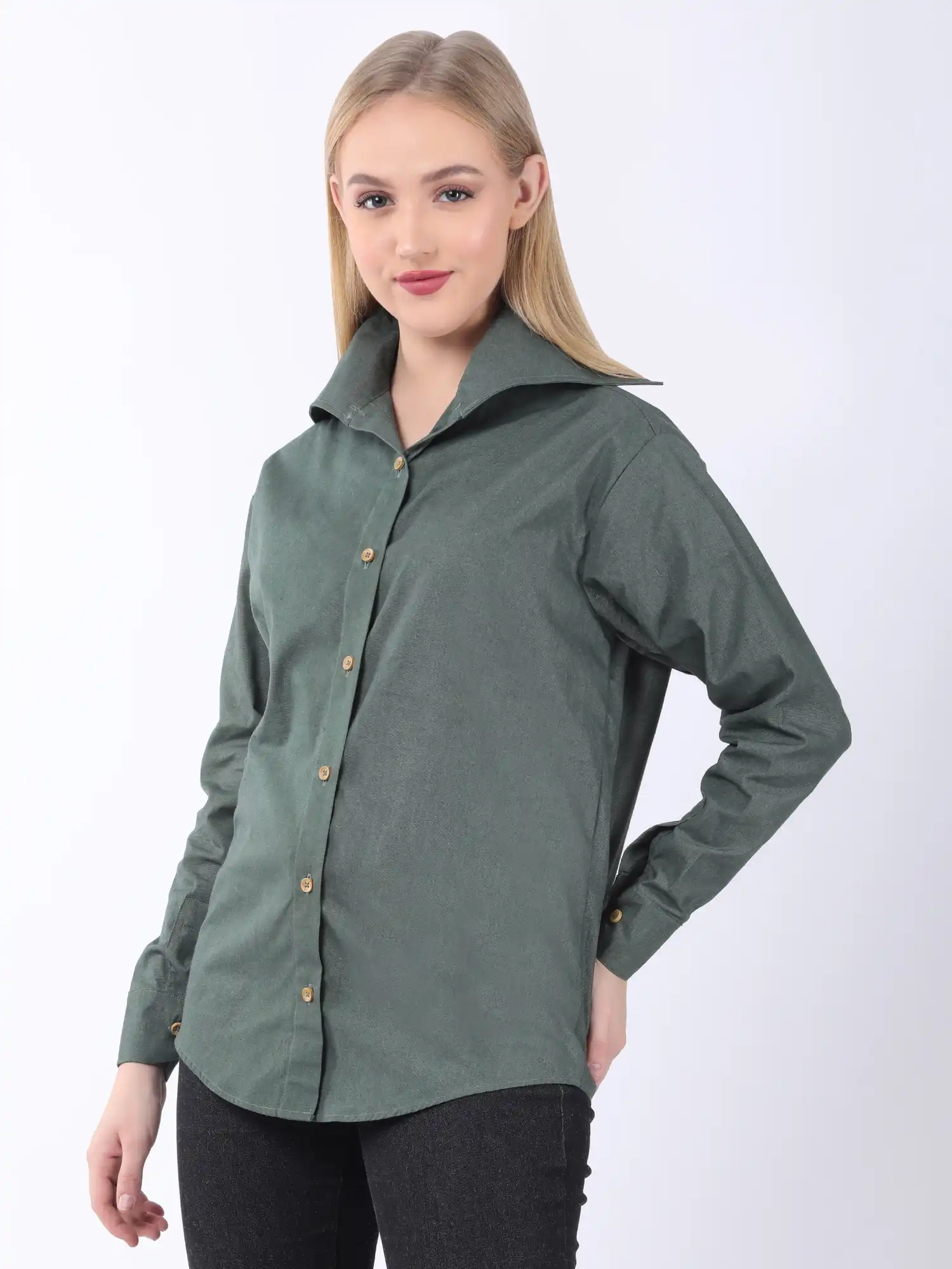 olive green shirt women